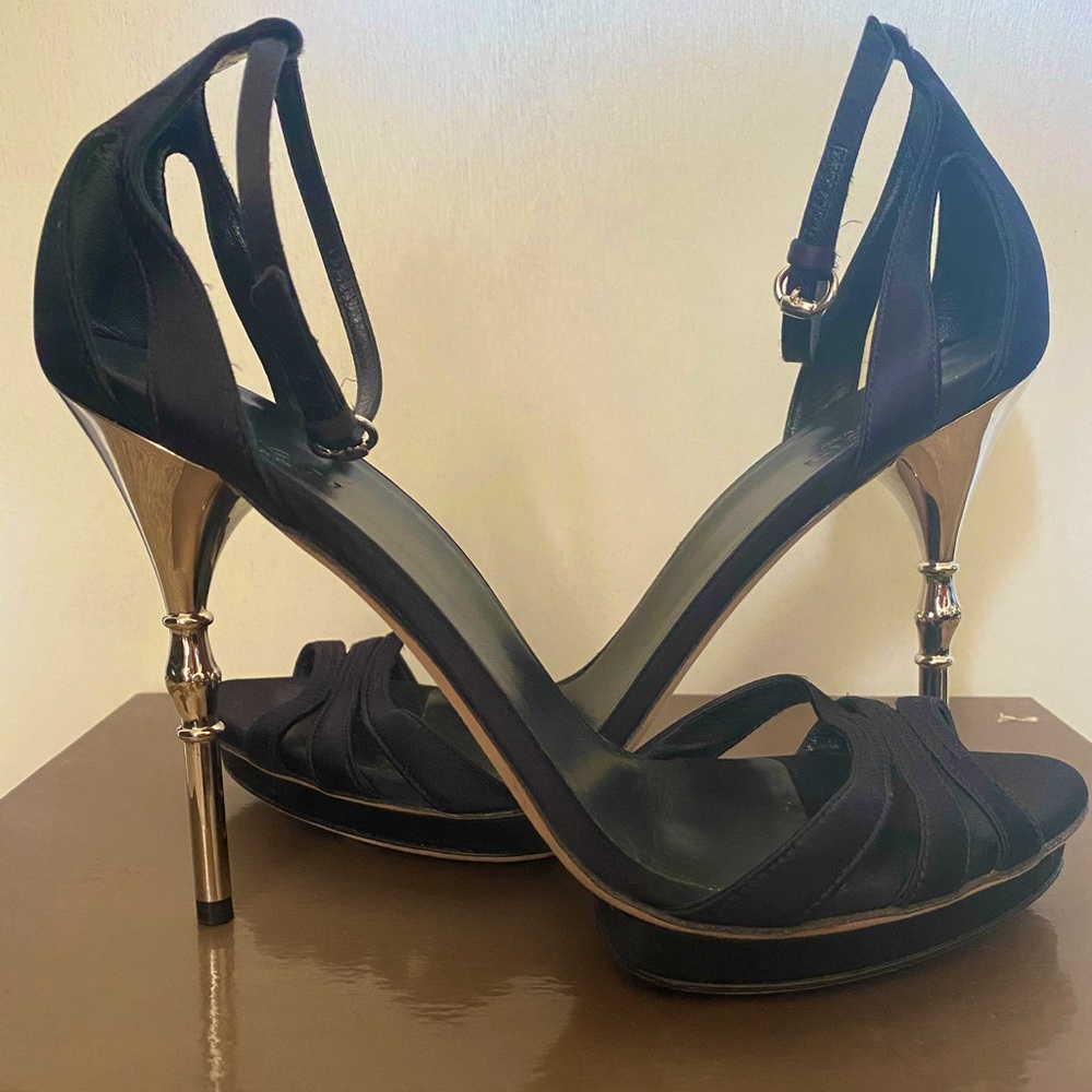 Gucci Black and Gold Heels
